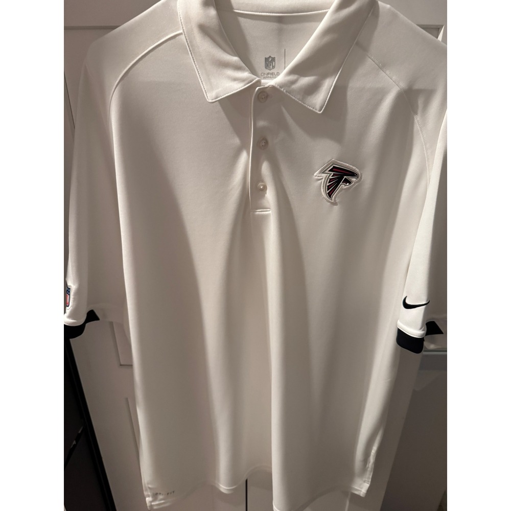 Nike NFL Onfield Atlanta Falcons White Dri-FIT Polo Shirt Mens Large‎ L